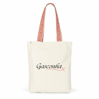 Totebag ethnique Gasconha coeur (noir)