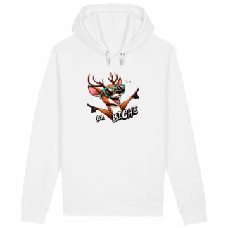 SWEAT CAPUCHE Poches latérales "ça biche"