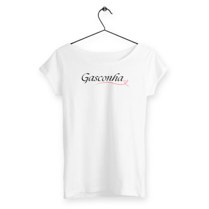 T-SHIRT Femme slub blanc Gasconha coeur