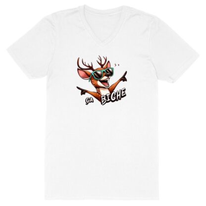 T-SHIRT Homme Col V "ça biche"