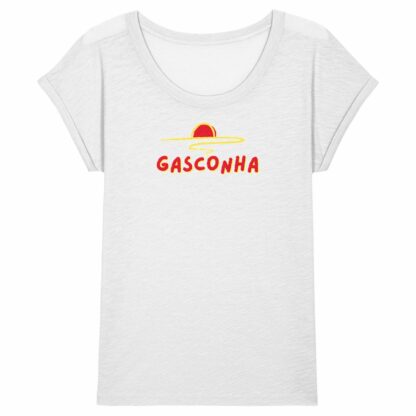 T-SHIRT Femme slub Gasconha rouge soleil couchant