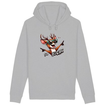 SWEAT CAPUCHE Poches latérales "ça biche"