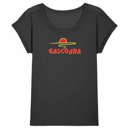 T-SHIRT Femme slub Gasconha rouge soleil couchant