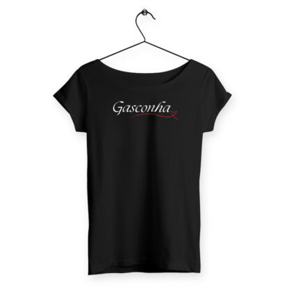 T-SHIRT Femme slub noir Gasconha coeur