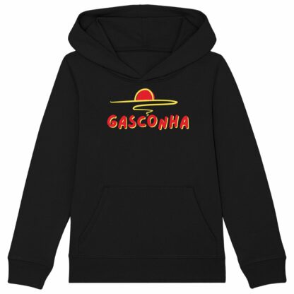 SWEAT CAPUCHE épais Enfant Gasconha rouge soleil couchant