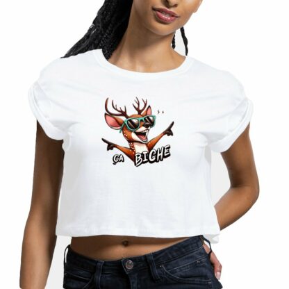 CROP-TOP Femme "ça biche"