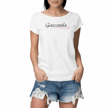 T-SHIRT Femme slub blanc Gasconha coeur