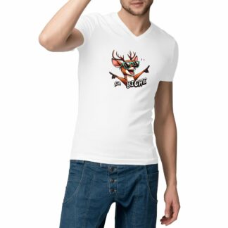 T-SHIRT Homme Col V "ça biche"