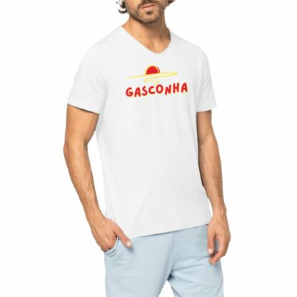 T-shirt Homme Slub Gasconha soleil couchant rouge