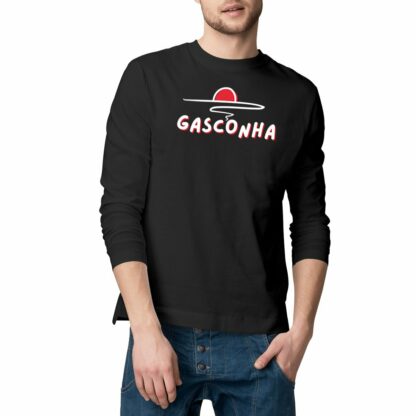 T-SHIRT noir Homme Manches longues Gasconha soleil couchant