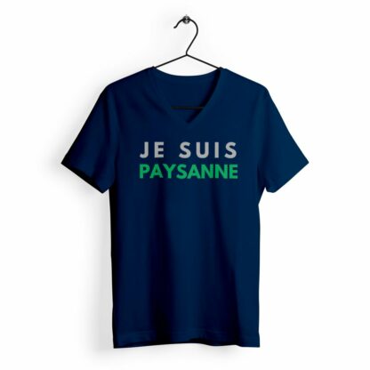 T-SHIRT Femme Col V Je suis paysanne