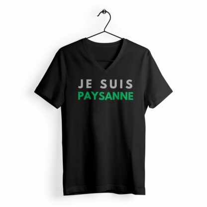 T-SHIRT Femme Col V Je suis paysanne