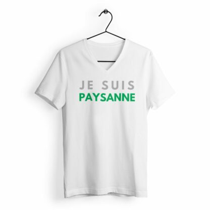 T-SHIRT Femme Col V Je suis paysanne