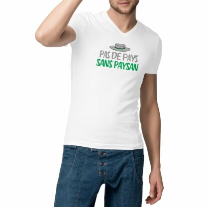 T-SHIRT Homme Col V Pas de pays sans paysan